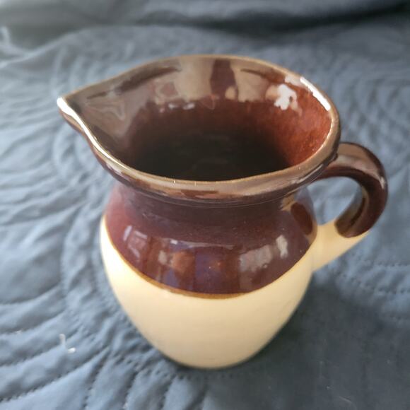 Pitcher RRPCO, Robinson Ransbottom Pottery Vintage Brown and White - Picture 2 of 5
